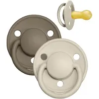 BIBS De Lux Tutit - Koko 2 - 2 kpl - Pyöreä - Vanilla/Dark Oak - - 6-18 kuukautta - Tutit