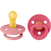 BIBS Pacifier Colour Latex Size 2 2 kpl ? Dusty Pink/Coral