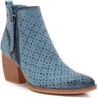 Refresh for woman. 17251901-JEANS Leather ankle boots 172519 blue (37), 5 to 8 cm, Zip, Casual