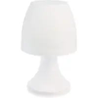 Atmosphera LED-pöytälamppu, Nešiojamas LED naktinis baltas 19 cm baltas minimalistinio stiliaus šviestuvas, maitinamas akumuliatoriumi, galima bet kur perkelti