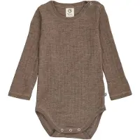 Müsli Woolly Rib L/S Body - Brown - 92