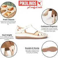 Pikolinos for woman. W8K-0705C1 Leather sandals Cadaques white (38), 3 to 5 cm, Velcro, Casual
