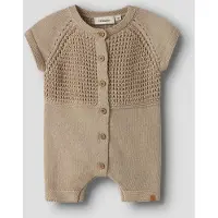 Lil´ Atelier Nbmfifer Ss Loose Knit Suit Lil - Beige - 80