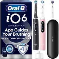 Oral-B iO6 sähköhammasharja, musta ja vaaleanpunainen + matkakotelo