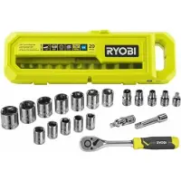 Ryobi Räikkäväännin ja hylsysarja 20 osaa 3/8"