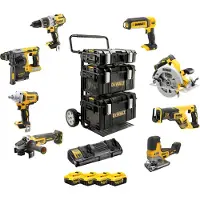 DeWalt Työkalusarja DCK856P4 (DCD996+DCF894+DCH273+DCG405+DCS367+DCS335+DCS570+DCL050); 18 V; 4x5,0 Ah akku