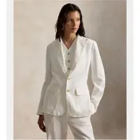 Ralph Lauren for woman. 211B14270001 Linen blazer with single breasted white button fastening (34), Casual, Classic
