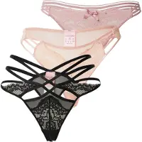 Hunkemoller Stringit malva / puuteri / musta