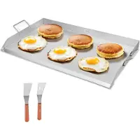 Vevor ruostumattomasta teräksestä valmistettu paistolevy, 36x22 tuuman universaali litteä suorakaiteen muotoinen levy, kaasugrilli BBQ-grillille, Teppanyaki, kannettavat perhekeittiövälineet kahvalla,