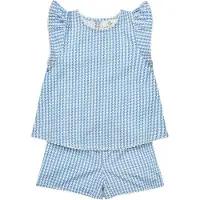 Copenhagen Colors GOTS Houndstooth Setti Blue Houndstooth Mini Blue Houndstooth Mini 104 cm Sininen 104 cm Tytöt