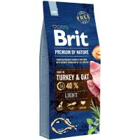 Brit Premium By Nature Light Turkey -kuivaruoka ylipainoisille koirille, 15 kg