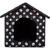 HOBBYDOG Talo-pesä R1 tassut, 38x32x38 cm, musta