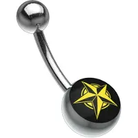 Wildcat Picturebell Pointed Star Black/Yellow - 1,6 mm, 8,0 mm