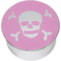 Wildcat Impression Skull &amp; Crossbones on Pink - 18,0 mm