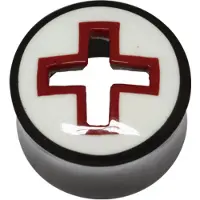 Wildcat Red Cross Cutout on White - 14,0 mm