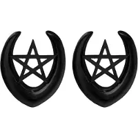 Wildcat Ear Saddles Pentagram - Musta metalli, 30,0 mm