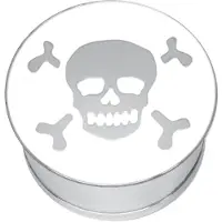 Wildcat Impression Skull &amp; Crossbones on White - 20,0 mm