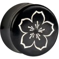 Wildcat Sakura one Flower Deluxe on Horn Plug - 20,0 mm, Platinasta
