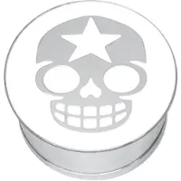 Wildcat Impression Star Skull on White
