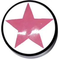 Wildcat Buffalo Horn Pink Star on White - 12,0 mm