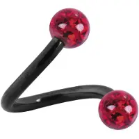 Wildcat Sealed Multi Jewelled Body Spiral - 1,6 mm, 10,0 mm, Rdeča