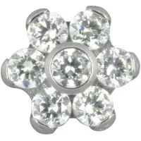 Wildcat Crystal Flower Dermal Anchor - Bela, 6,0 mm, 1,2 mm