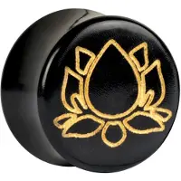 Wildcat Lotus on Horn Deluxe Plugs - 28,0 mm, Zlata