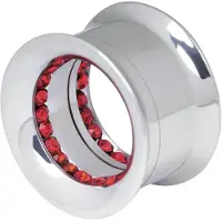 Wildcat Internally Threaded Double Jewelled Tunnel - 24,0 mm, Rot