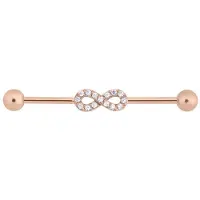 Wildcat Crystal Infinity Industrial Barbell<!--63ee57495ddd7--> - Ruusukultainen metalli