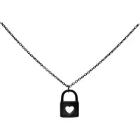 Wildcat Little Lock Necklace - kaulakoru - Musta metalli