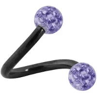 Wildcat Sealed Multi Jewelled Body Spiral - 1,6 mm, 10,0 mm, Tanzanit