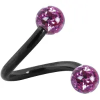 Wildcat Sealed Multi Jewelled Body Spiral - 1,2 mm, 8,0 mm, Fuchsia