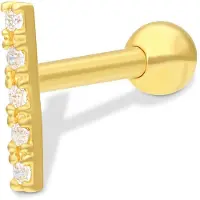 Wildcat 18k Earbarbell Line of Five Crystals<!--6400cac5ec9c1-->