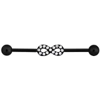 Wildcat Crystal Infinity Industrial Barbell<!--63ee57495ddd7--> - Musta metalli