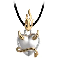 Wildcat Flamed Devil Heart Silver Gold