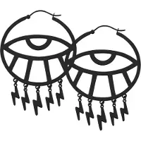 Wildcat Thunderflash Eye Hoops<!--640198c2bc41f--> - Musta metalli