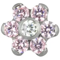 Wildcat Crystal Flower Dermal Anchor - Roza, 6,0 mm, 1,2 mm