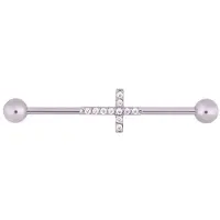 Wildcat Crystal Cross Industrial Barbell <!--63ee57944033f-->