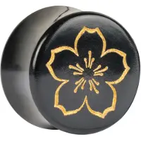 Wildcat Sakura one Flower Deluxe on Horn Plug - 26,0 mm, Zlata