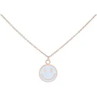 Wildcat Little White Smiley Necklace - kaulakoru - Ruusukultainen metalli