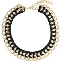 Wildcat Gold Black Braided Jewelled Necklace