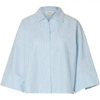 Selected femme Slfester Oversize 3/4 Shirt B - Blue - 42