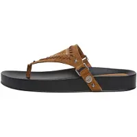 Pepe Jeans for woman. PLS900007 Brown Agnes Leather Sandals (37), Flat, Suede, None, Casual
