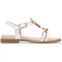 Hispanitas for woman. HV264765 Bali off-white sandals (40), Leather, Flat, 1 to 3 cm, Buckle, Casual