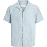 Jack & jones Jormontauk Crochet Shirt Ss Sa26 Ln - Blue - M