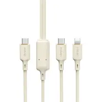 Dudao L7SF 2in1 cable USB-C - USB-C / Lightning 100W 1.2m - beige