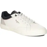 Pepe Jeans for man. PMS31006 Kenton Journey M Leather Sneakers white (45), Flat, Laces, Casual