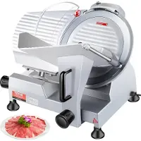 Vevor -kaupallinen lihaleikkuri, 320 W:n sähköinen herkkuleikkuri, 12 tuuman hiiliterästeräinen sähköinen ruokaleikkuri, 350–400 RPM:n lihaleikkuri, 0–0,6 tuuman säädettävä paksuus lihalle, kinkulle