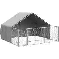 vidaXL Koirankoppi ulkotiloissa 3x3x1.9m Sinkitty teräs
