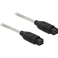 DeLOCK FireWire 9-pin -kaapeli, 3m, musta
